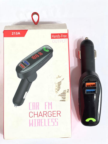 213A Car Charger With Hand free Jack & Display | Call Button | Carzstore.pk