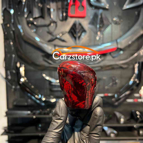 Honda Civic Red Forged Carbon Gear Knob Cover 1Pc