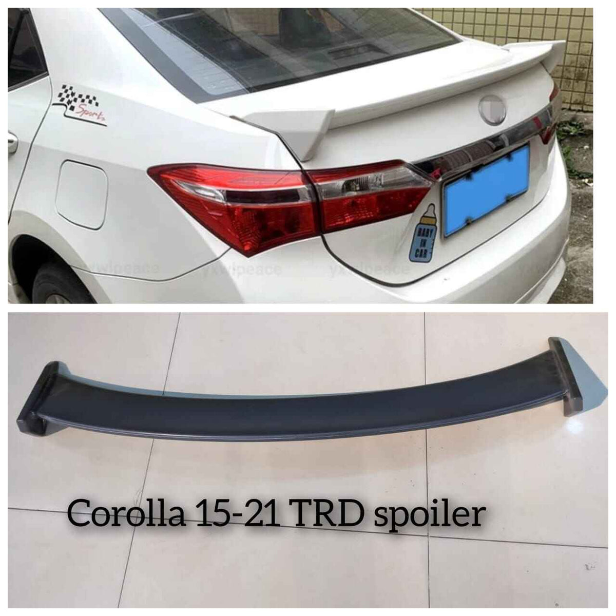 Toyota Corolla TRD Trunk Spoiler Unpainted