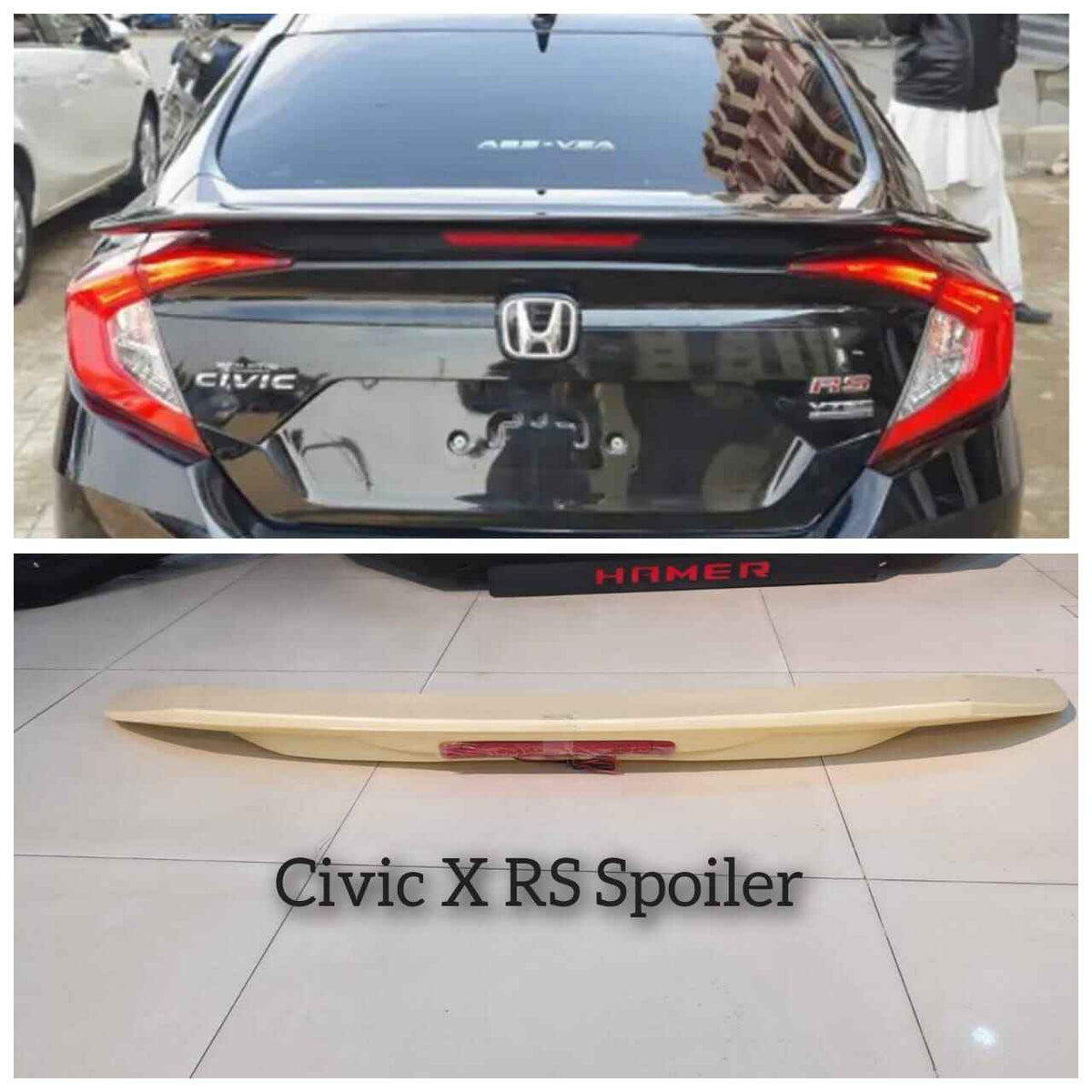 Honda Civic X RS Trunk Spoiler Un painted