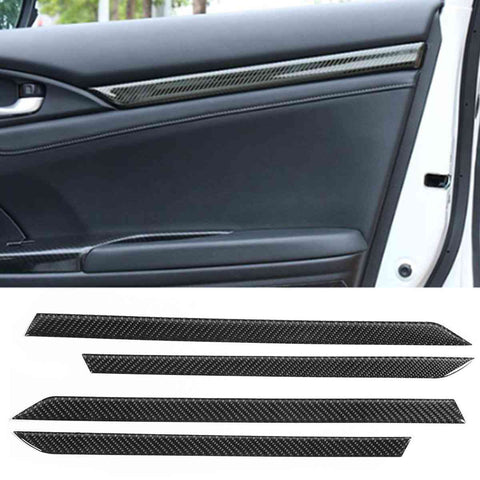 Carhanson Carbon Fiber Door Window Lifter Trim Cover – For Honda Civic (Set, Black)