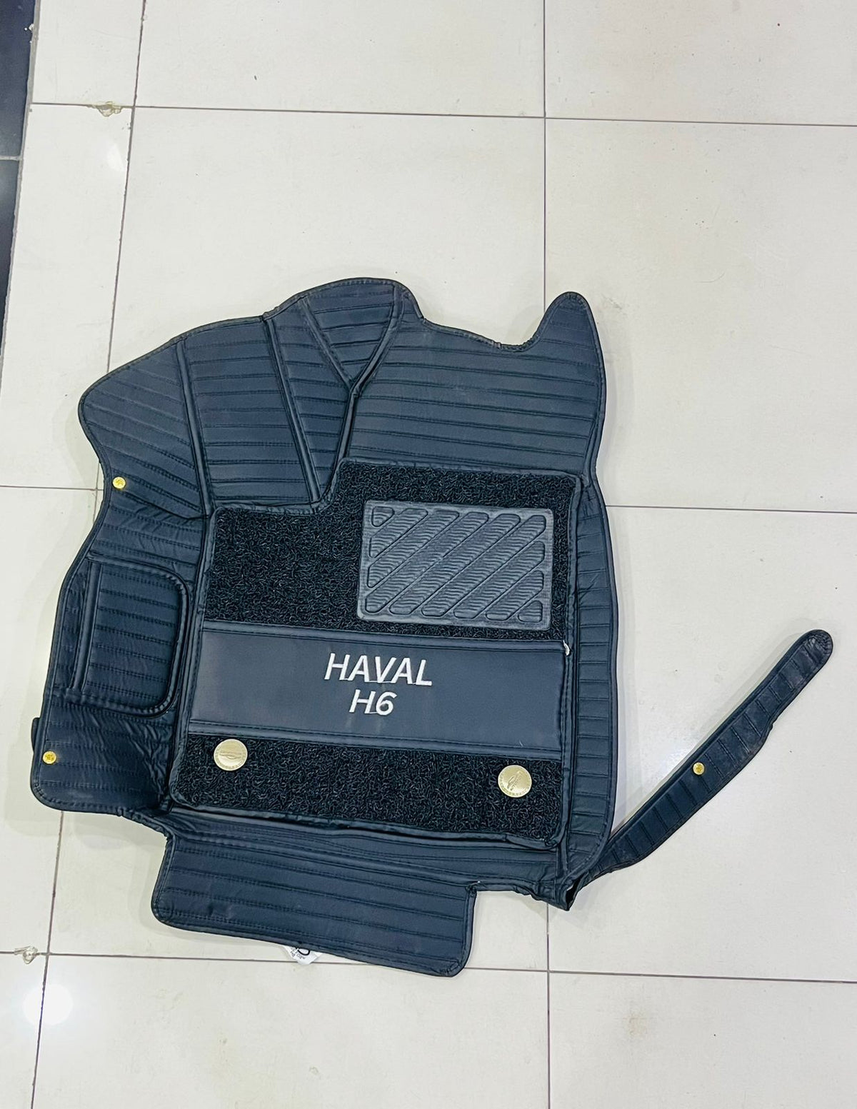 Haval H6 10D Lining Floor Mats Mix Thread Black With Black Grass 3 Pcs - Model 2021-2024