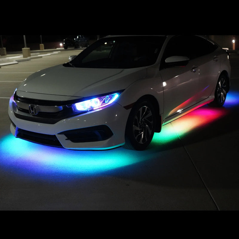 2-Pack 200cm (6.5ft) Extension Cables For LED Under Glow Neon Strips & Rock Lights - 12V